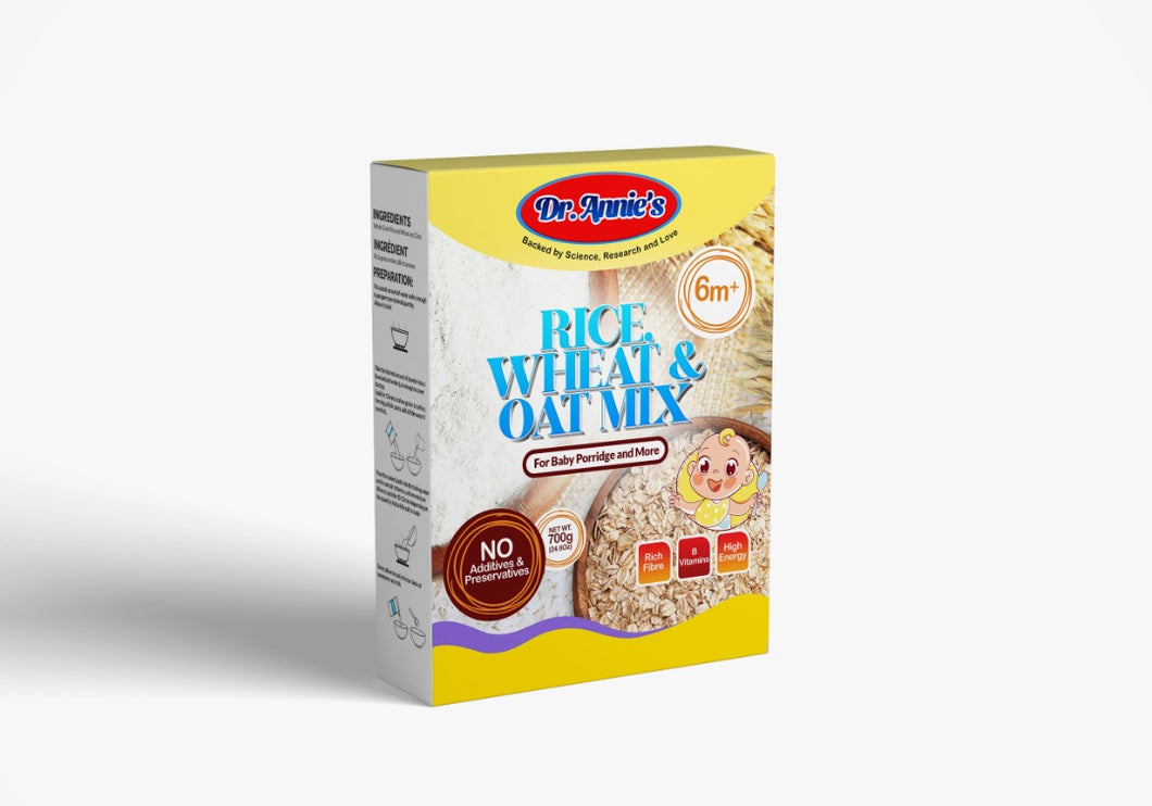 Rice, Wheat & Oats Powder 6m+ (Dr Annie Cereal)  Paper Box 500g